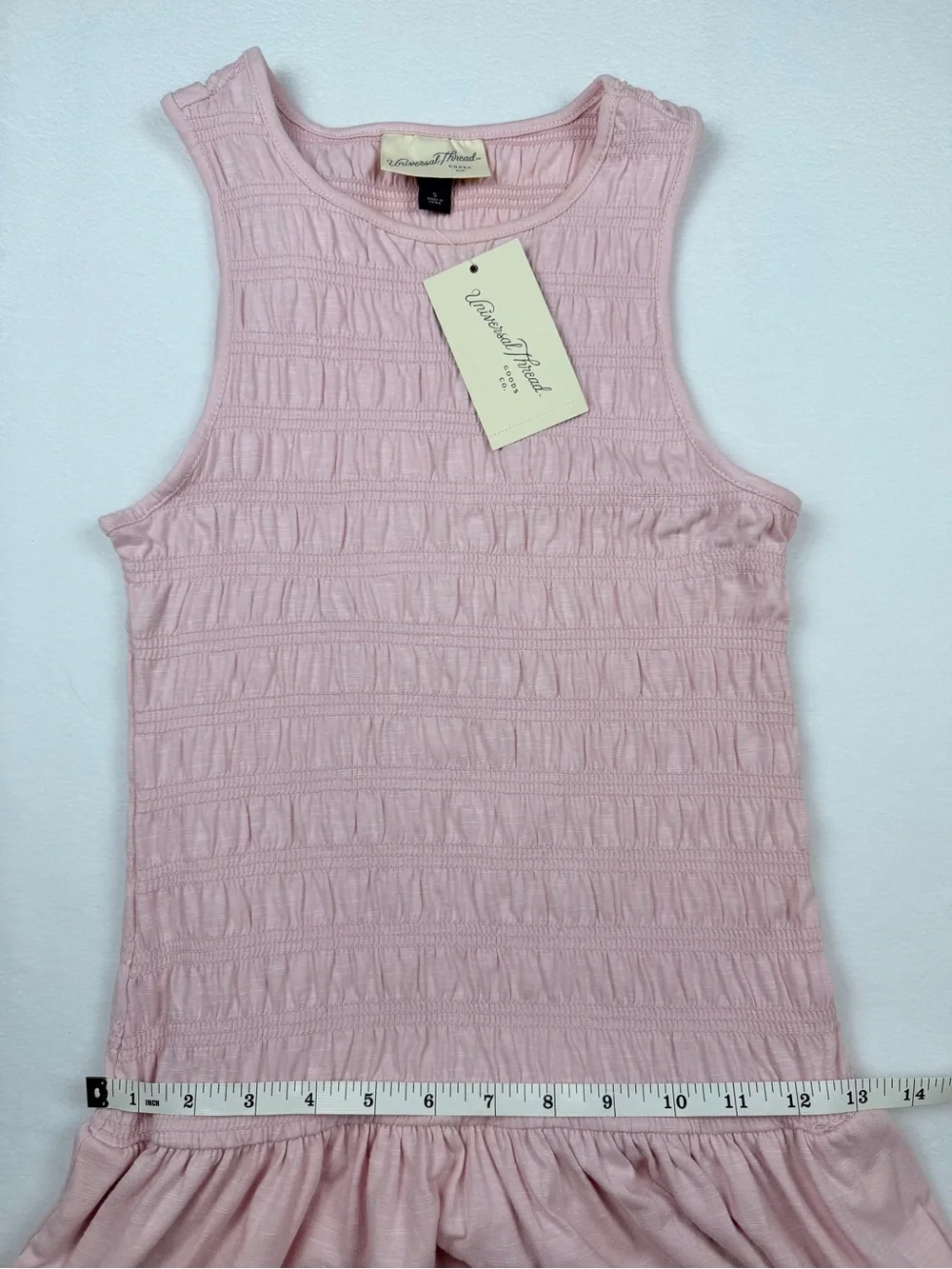 NWT Universal Thread Pink Smocked Bodice Sleeveless Midi Dress - Size Small